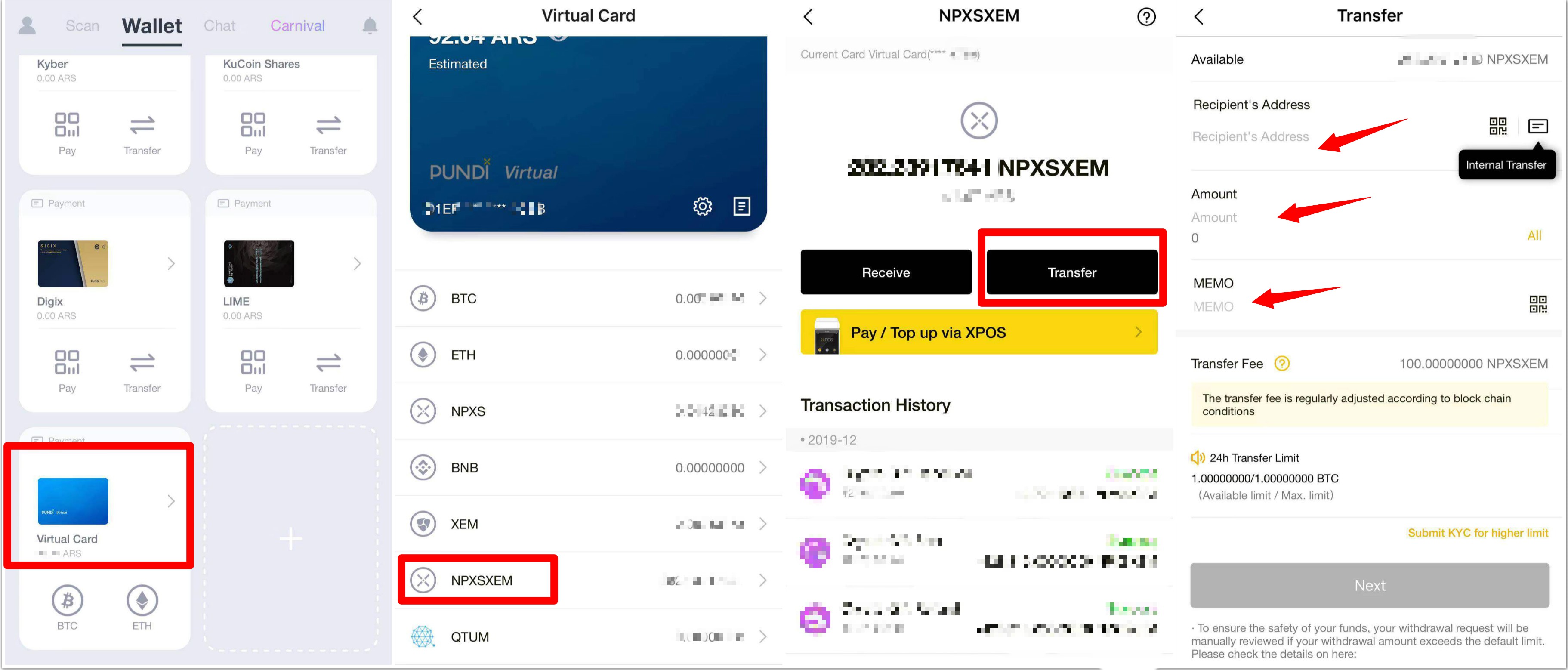 How to Deposit (BEP2/XEM) NPXSXEM to FX Card for Staking ...